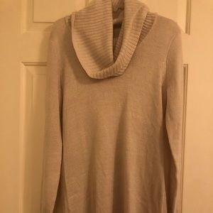 Cowl neck sweater dress